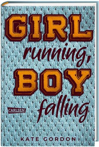 Girl running, boy falling
