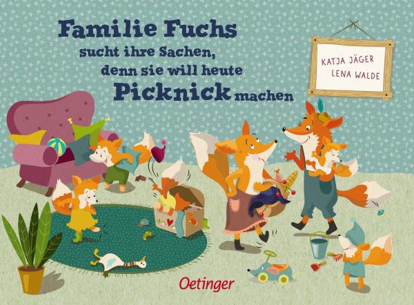 Familie Fuchs sucht ihre Sachen, denn sie will heute ein Picknick machen