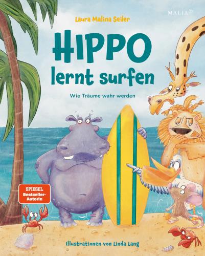Hippo lernt Surfen